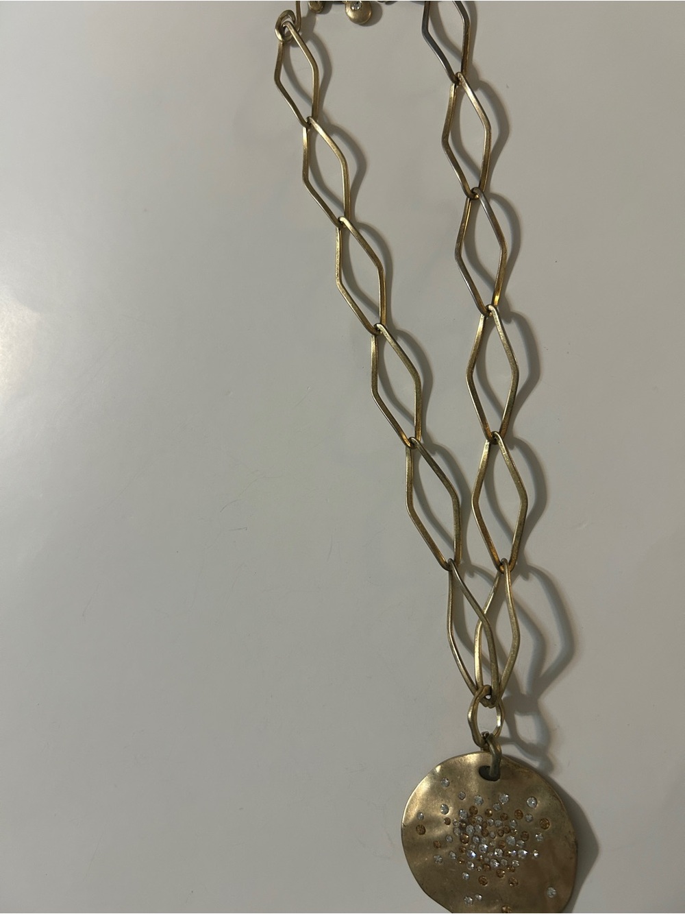 Lia Sophia Matte Gold Constellation Disc Pendant Necklace Boho